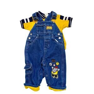 Vintage BT Kids Baby Boys Denim Overall Set 6-9 months